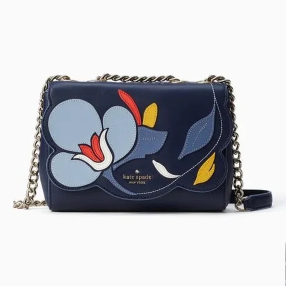 Kate Spade New York” Briar Lane Floral Quilt Mini Emelyn" Leather Satchel